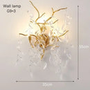Modern gold crystal pendant chandelier living room luxury leaf light