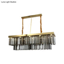 DecorBites™ Modern Gold Dining Room Island Pendant Light with 10 Crystal-Cut Shades - 23.5"/31.5" Wide