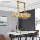 DecorBites™ Modern Gold Crystal Pendant Light Fixture with 8 Heads for Living Room