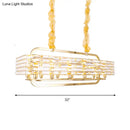 DecorBites™ Modern Gold Crystal Pendant Light Fixture with 8 Heads for Living Room