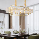 DecorBites™ Modern Gold Crystal Pendant Light Fixture with 8 Heads for Living Room