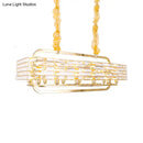 DecorBites™ Modern Gold Crystal Pendant Light Fixture with 8 Heads for Living Room