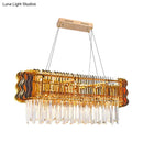 Modern gold crystal prism island pendant dining room chandelier