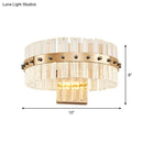Modern gold crystal prism wall sconce led flush mount bedroom light