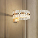 Modern gold crystal prism wall sconce led flush mount bedroom light