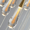 Modern gold crystal raindrop pendant lights – foyer chandelier