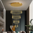 Modern gold crystal raindrop pendant lights – foyer chandelier