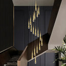 Modern gold crystal raindrop pendant lights – foyer chandelier