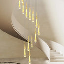 Modern gold crystal raindrop pendant lights – foyer chandelier