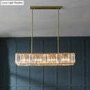 Modern gold crystal rectangle light fixture dining room modern style