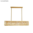 Modern gold crystal rectangle light fixture dining room modern style