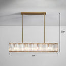 Modern gold crystal rectangle light fixture dining room modern style