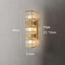 Modern gold crystal rectangle wall lamp bedroom luxury lighting