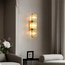 Modern gold crystal rectangle wall lamp bedroom luxury lighting