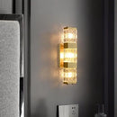 Modern gold crystal rectangle wall lamp bedroom luxury lighting