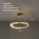 Modern gold crystal ring ceiling lamp for living room