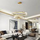 Modern gold crystal ring ceiling lamp for living room