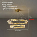 Modern gold crystal ring ceiling lamp for living room