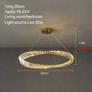 Modern gold crystal ring ceiling lamp for living room