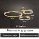 Modern gold crystal ring ceiling lamp for living room