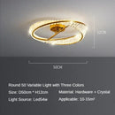 Modern gold crystal ring ceiling lamp for living room