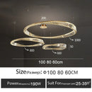 Modern gold crystal ring ceiling lamp for living room
