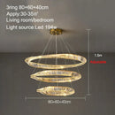 Modern gold crystal ring ceiling lamp for living room