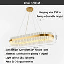 Modern gold crystal ring chandelier dining room pendant light