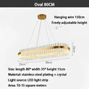 Modern gold crystal ring chandelier dining room pendant light