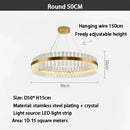 Modern gold crystal ring chandelier dining room pendant light