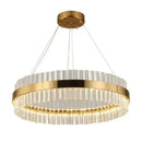 Modern gold crystal ring chandelier dining room pendant light