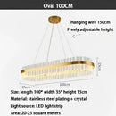 Modern gold crystal ring chandelier dining room pendant light