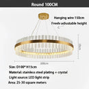 Modern gold crystal ring chandelier dining room pendant light