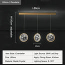 Modern gold crystal ring led chandelier dining room pendant light