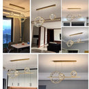 Modern gold crystal ring led chandelier dining room pendant light