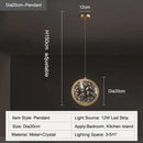 Modern gold crystal ring led chandelier dining room pendant light