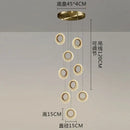 Modern gold crystal ring led chandelier kitchen hanging lamp