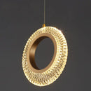 Modern gold crystal ring led chandelier kitchen hanging lamp