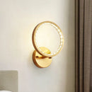 Modern gold crystal ring wall lamp bedroom 110v-120v
