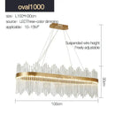 Modern gold crystal rod round chandelier living room light