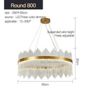 Modern gold crystal rod round chandelier living room light