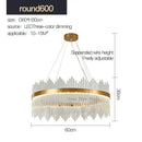 Modern gold crystal rod round chandelier living room light