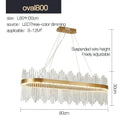 Modern gold crystal rod round chandelier living room light