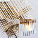 Modern gold crystal rod tiered wall lamp dining room lighting