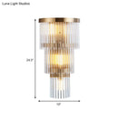 Modern gold crystal rod tiered wall lamp dining room lighting