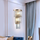 Modern gold crystal rod tiered wall lamp dining room lighting