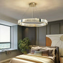 Modern gold crystal round ceiling chandelier for dining room