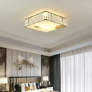 Modern gold crystal round ceiling light bedroom lotus decor