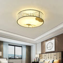 Modern gold crystal round ceiling light bedroom lotus decor