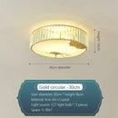 Modern gold crystal round ceiling light bedroom lotus decor